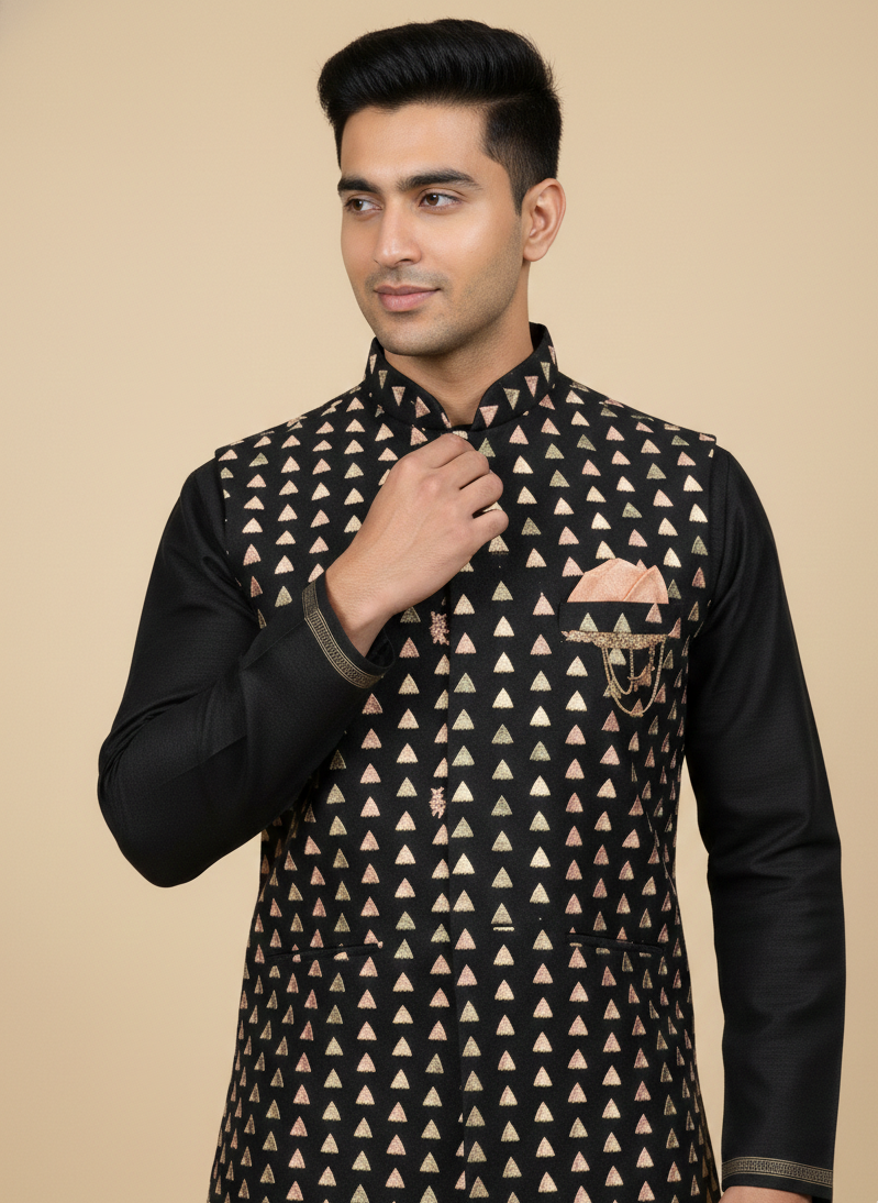 Mens Kurta Vest Set A32-S4