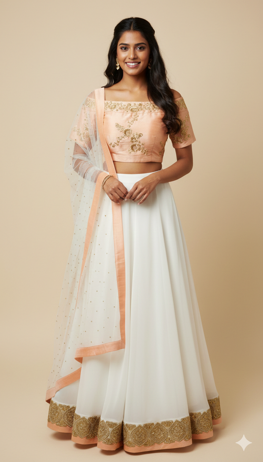 Peach and Blush Bridesmaid Lehenga