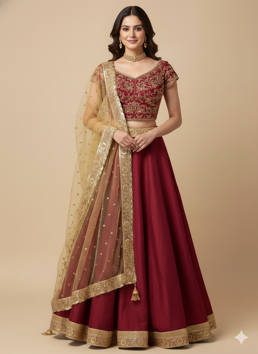 Ruby Red Bridesmaids Lehenga BML-020/214