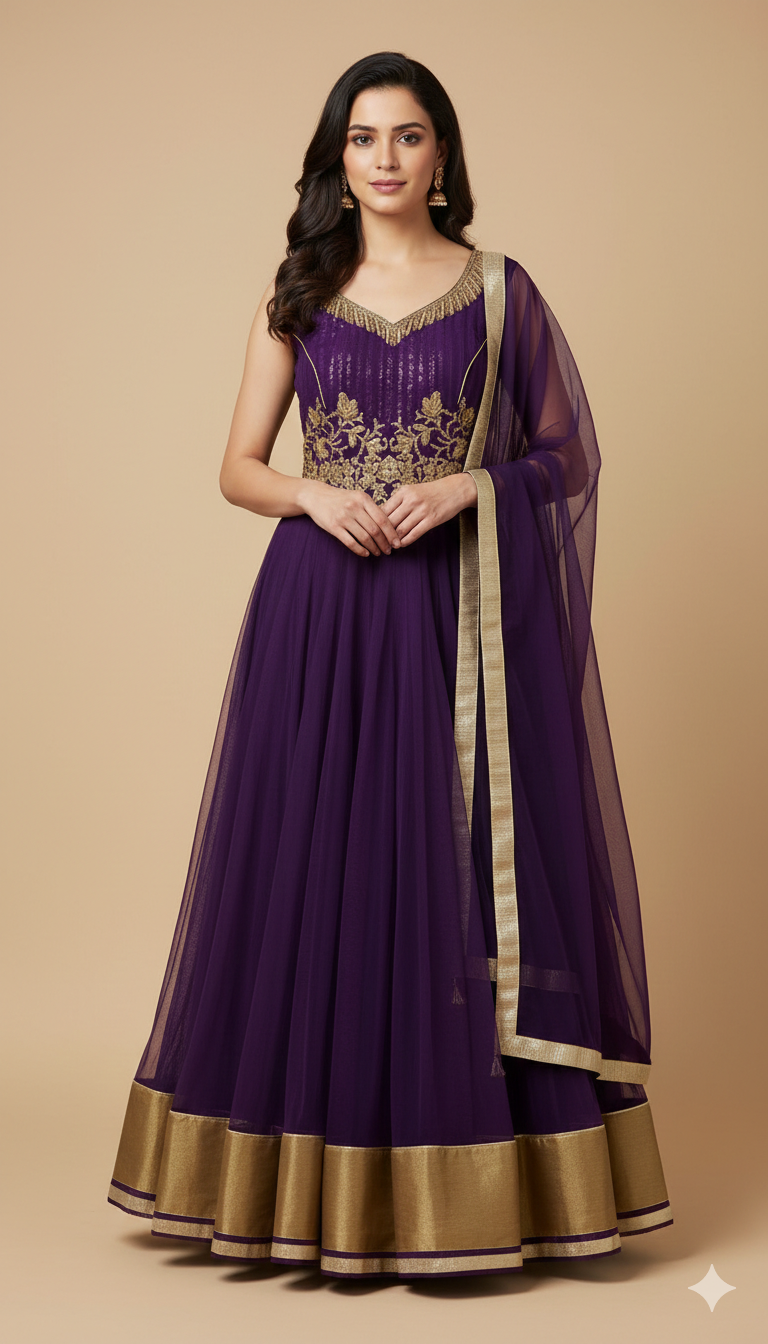 Purple Bridesmaid's Anarkali