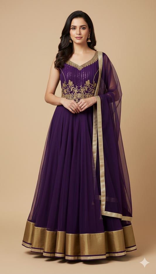 Purple Bridesmaid's Anarkali