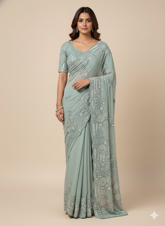 Ready Blouse Saree- 880