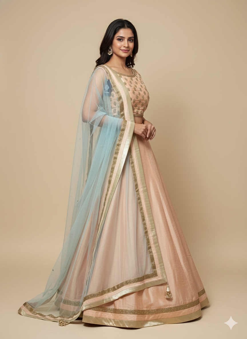 Peach Bridesmaids Lehenga BML-005