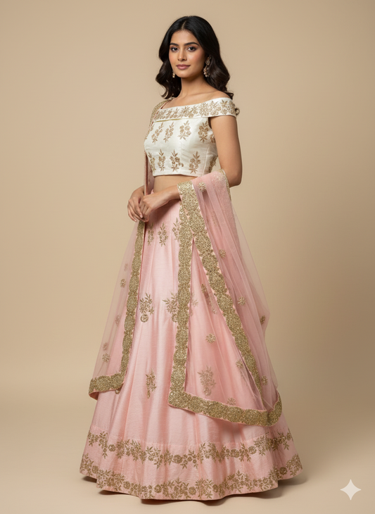 Dusky Peach Bridesmaids Lehenga BML-013