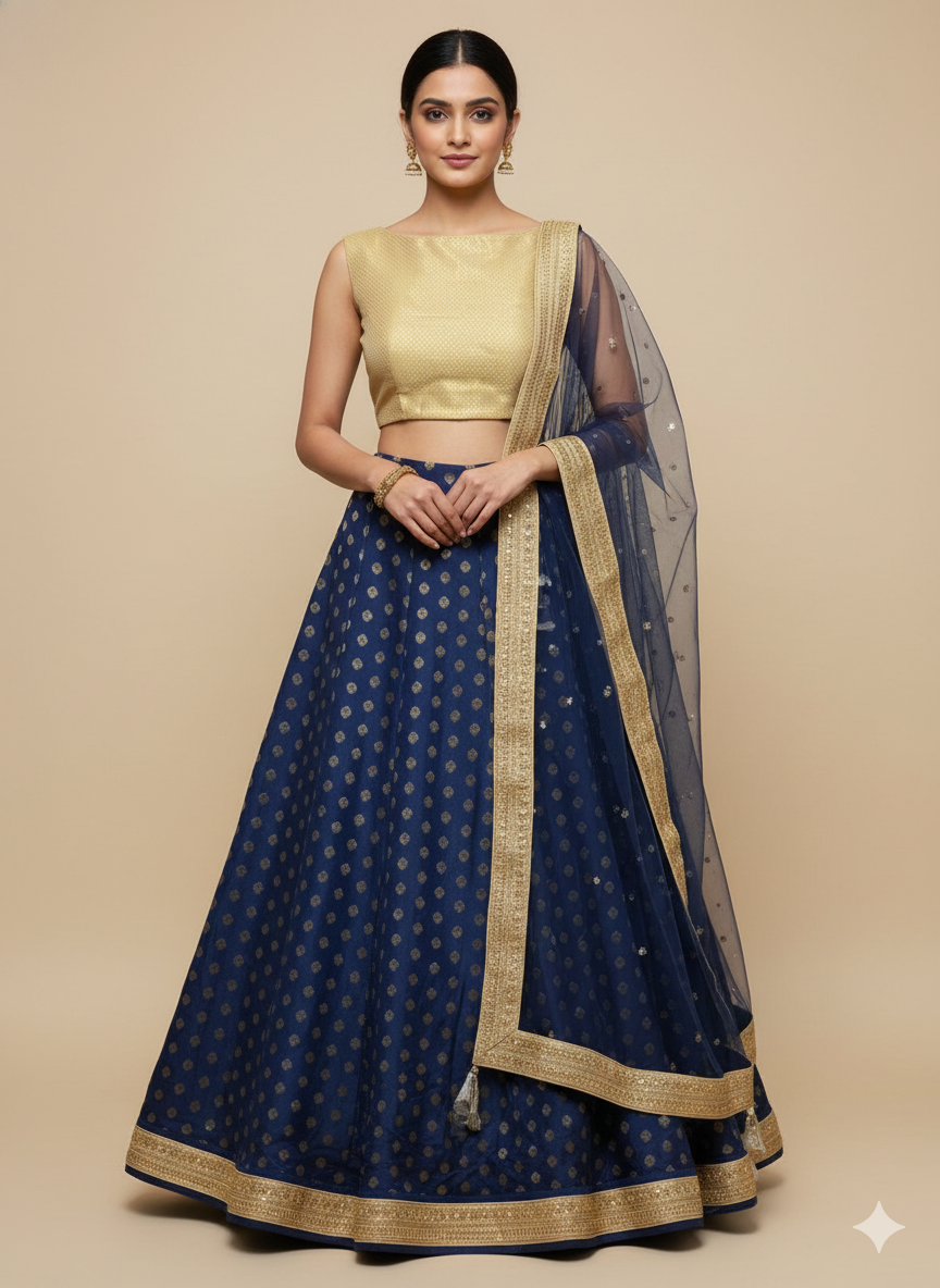 Space Blue Bridesmaids Lehenga BML- 001