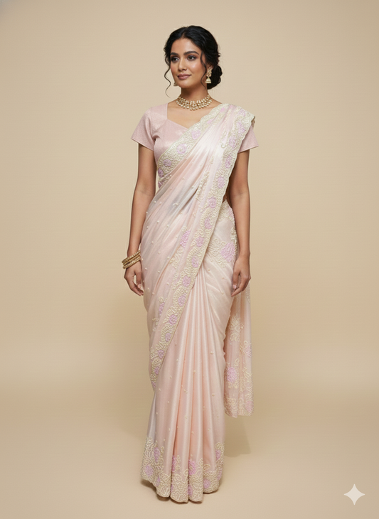 Pastel Pink Saree PWS-155