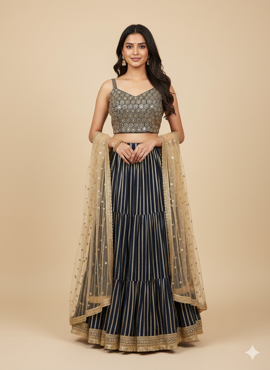 Midnight Blue Bridesmaids Lehenga BML-031/229