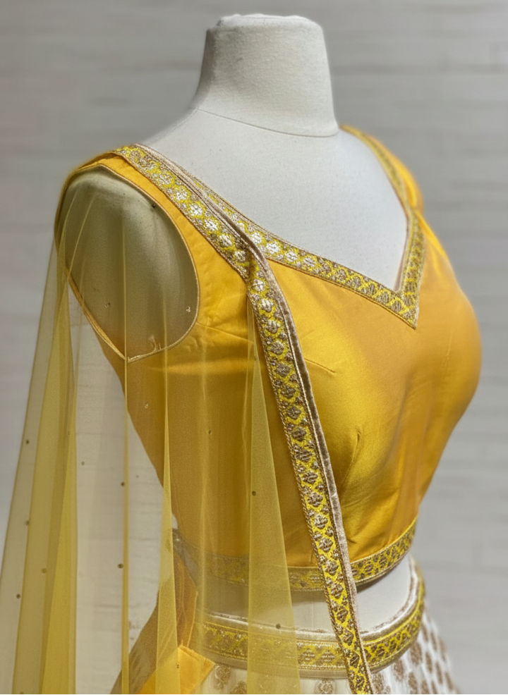 Daisy White Bridesmaids Lehenga BML-015