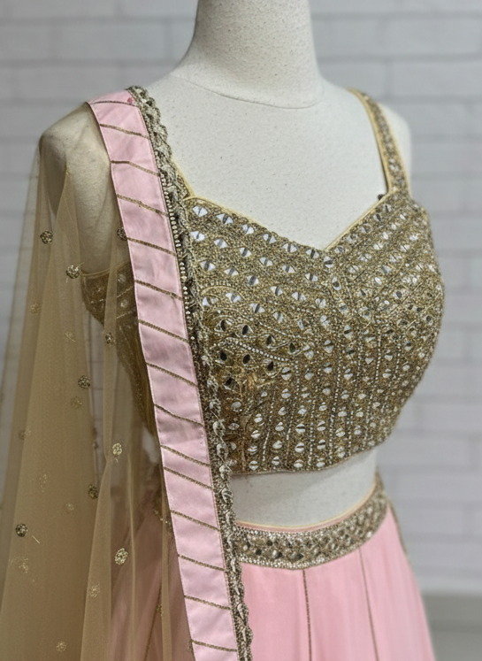 Millennial Pink Bridesmaids Lehenga BML-034
