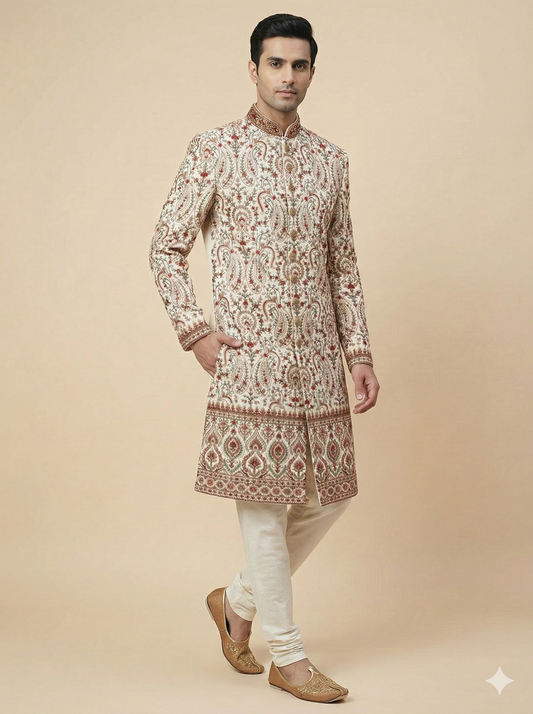 Mens Floral Sherwani S13-65