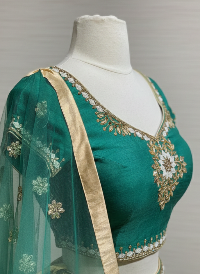 Pearl White Bridesmaids Lehenga BML-016