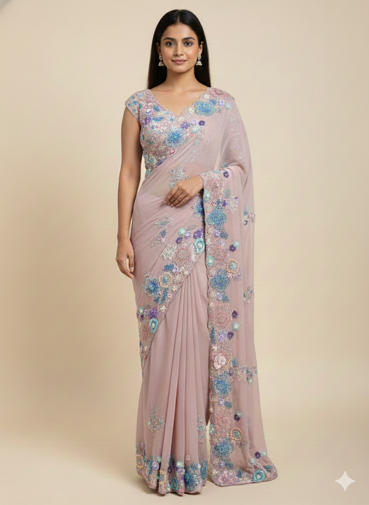 Ready Blouse Saree- 515