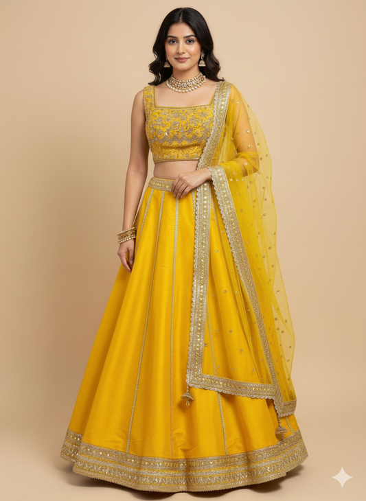 Saffron Yellow Bridesmaids Lehenga BML-039
