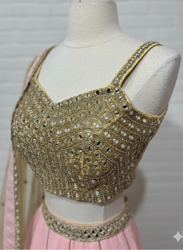 Millennial Pink Bridesmaids Lehenga BML-034