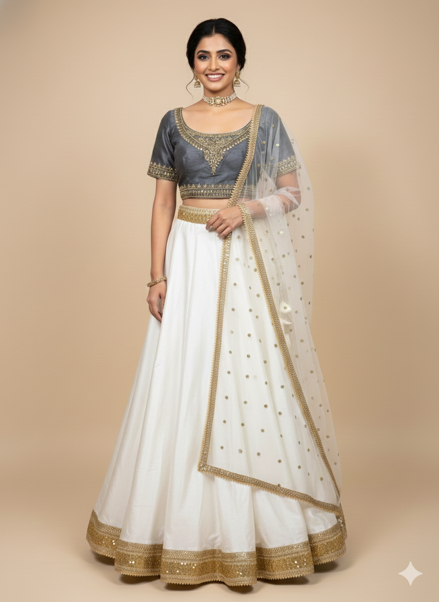 Jasmine White Bridesmaids Lehenga BML-030/211
