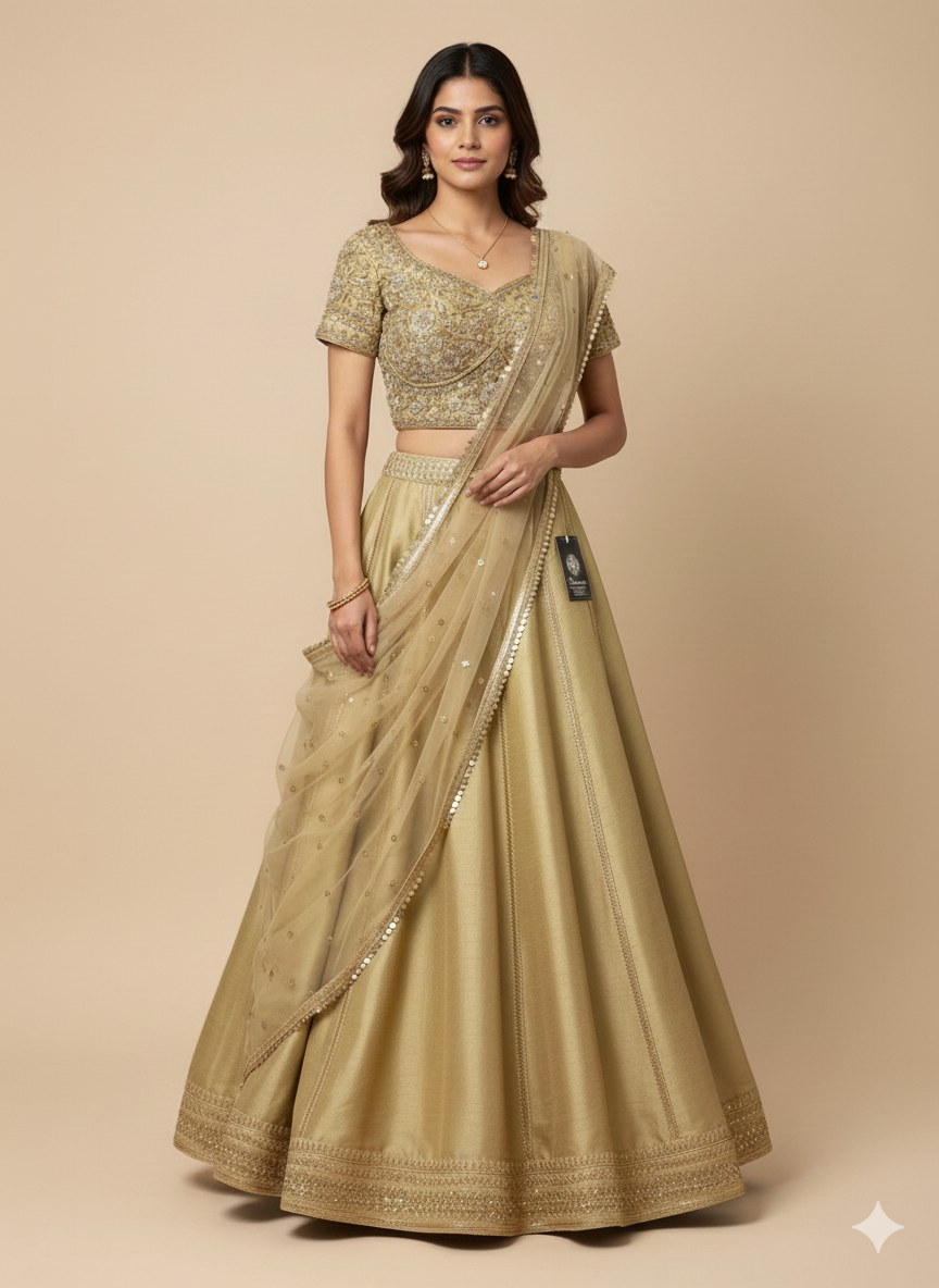 Sandcastle Gold Bridesmaids Lehenga BML-037
