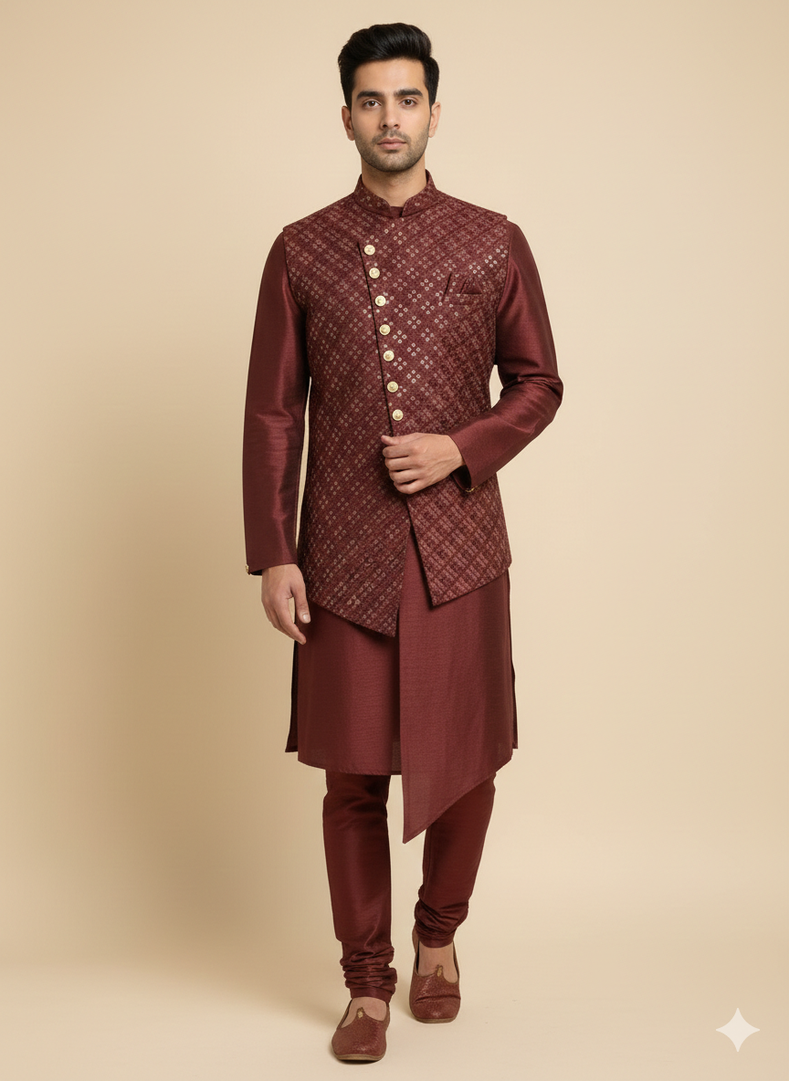 Mens Kurta Vest Set S2-S60