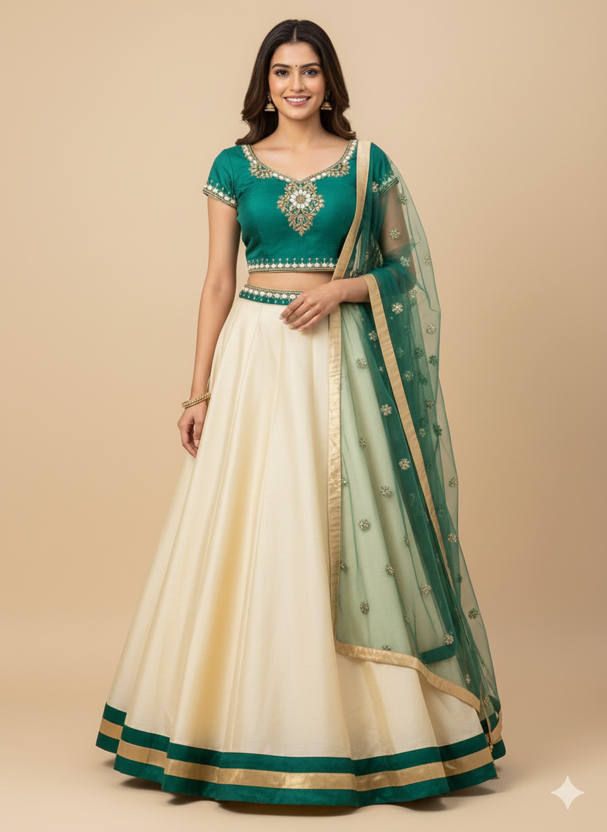 Pearl White Bridesmaids Lehenga BML-016