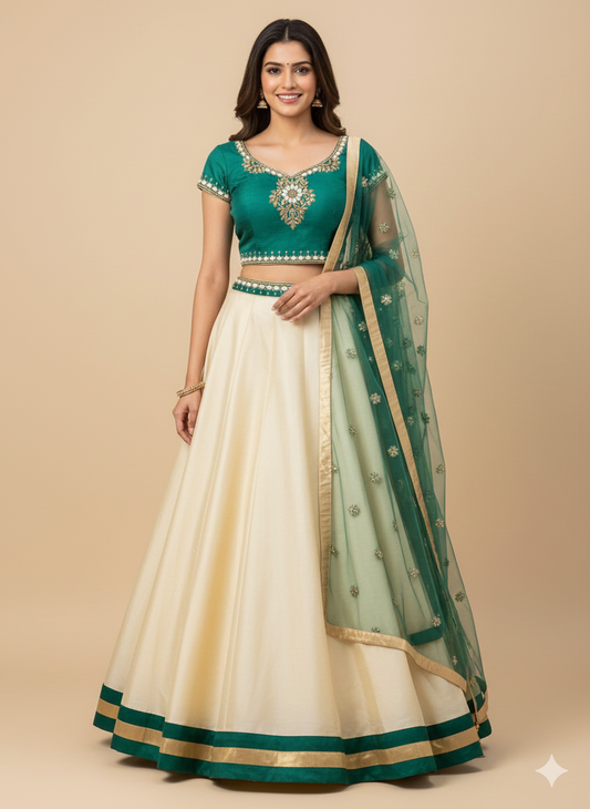 Pearl White Bridesmaids Lehenga BML-016