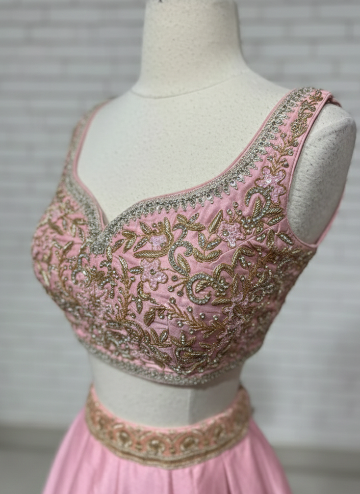 Carnation Pink Bridesmaids Lehenga BML-033