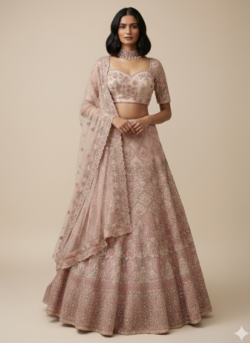 LavenderBlush Bridal Lehenga BL- 372