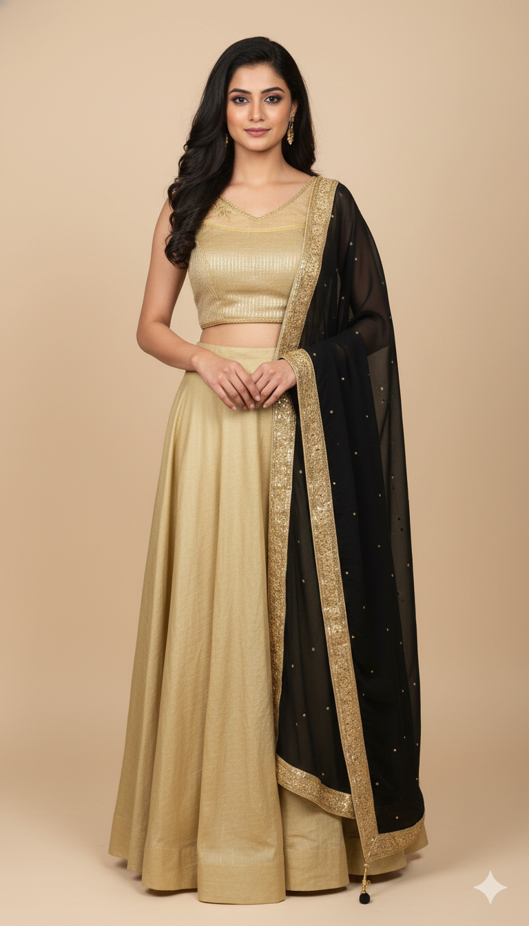 Gold Bridesmaid's Lehenga