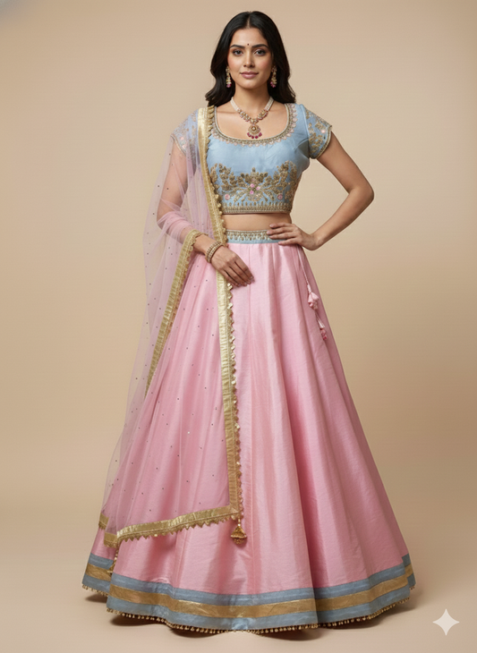 Blush Pink Bridesmaids Lehenga BML-025