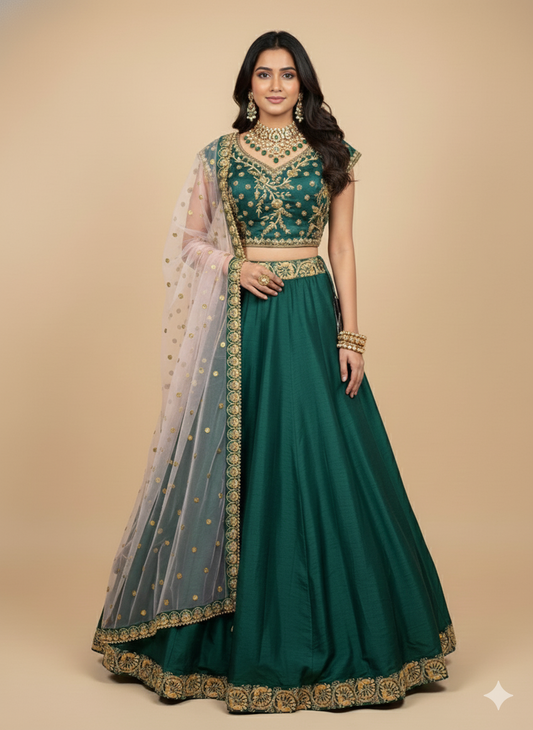 Forest Green Bridesmaids Lehenga BML- 023/233