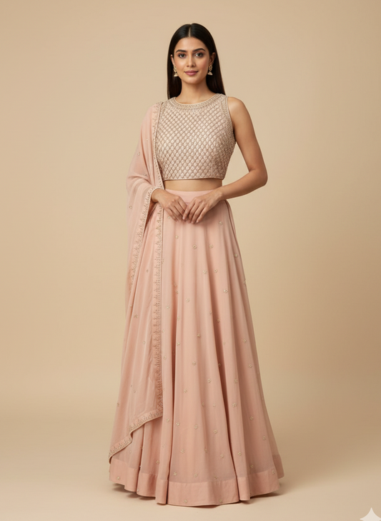 Bubblegum Pink Bridesmaids Lehenga BML-032