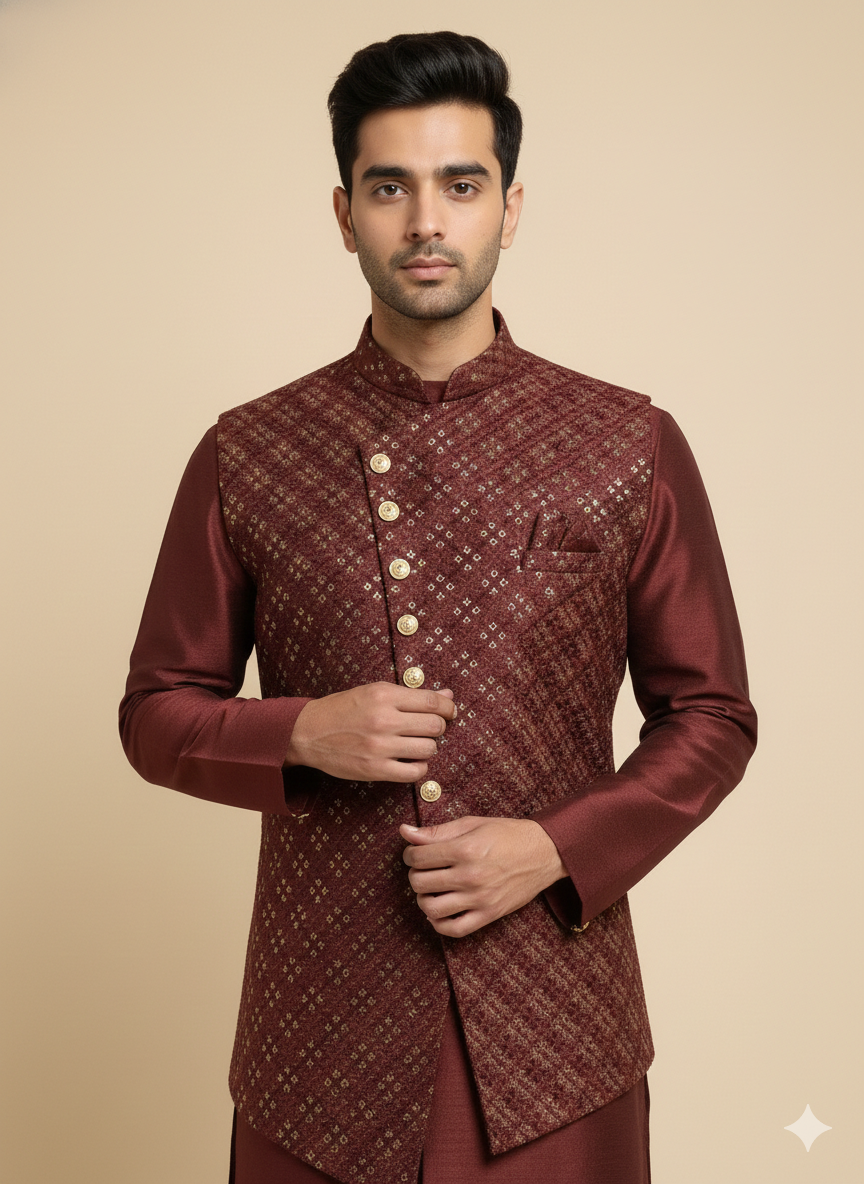 Mens Kurta Vest Set S2-S60