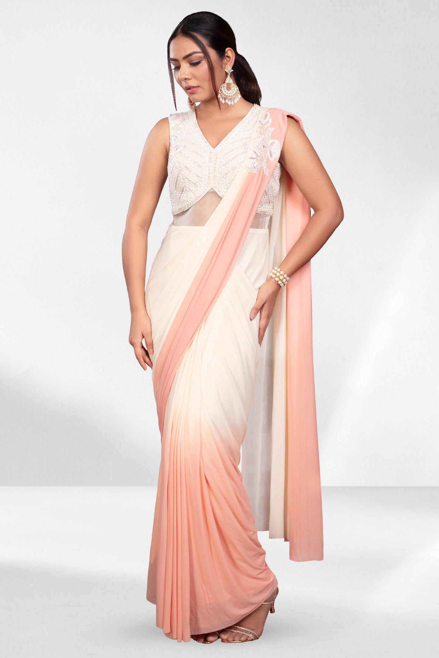 Pre-Stitched Saree W/ Readymade Blouse - A410027S