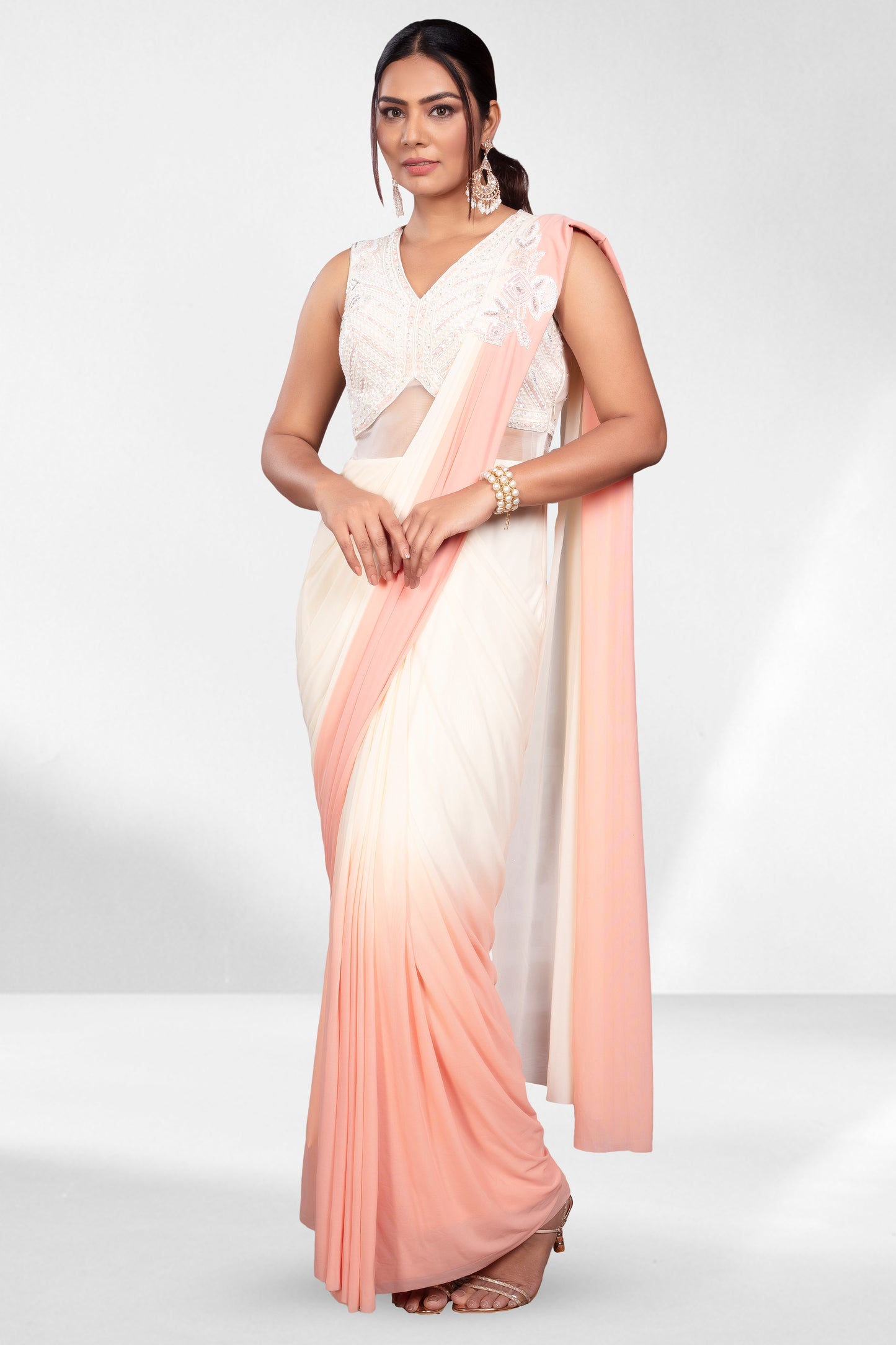 Pre-Stitched Saree W/ Readymade Blouse - A410027S