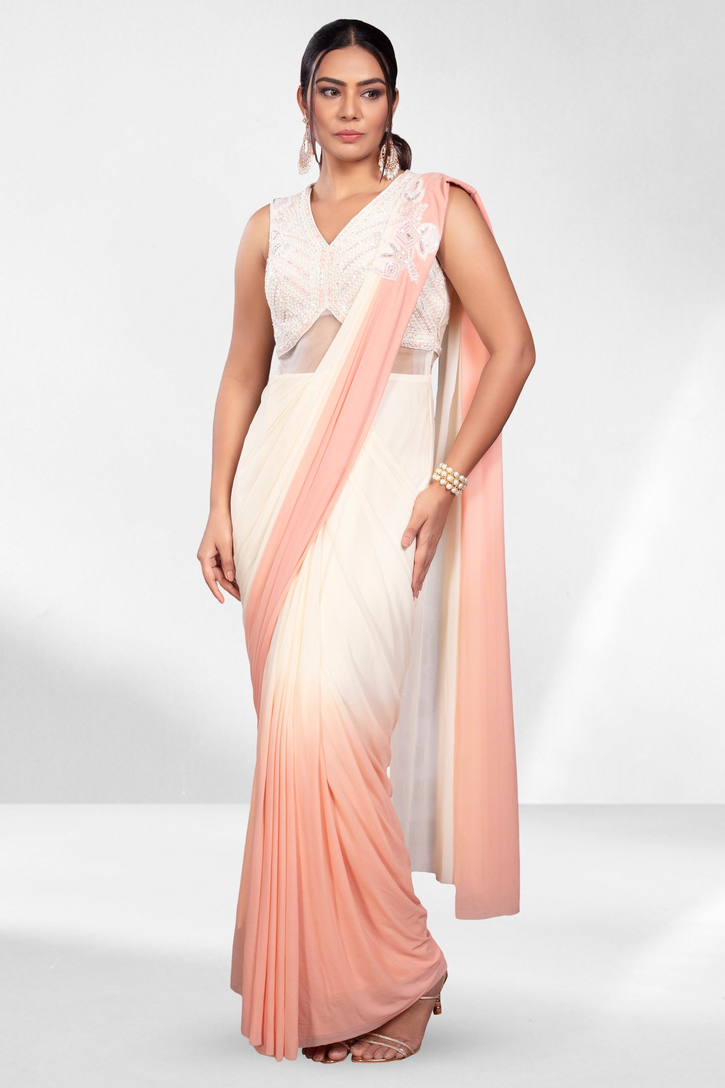 Pre-Stitched Saree W/ Readymade Blouse - A410027S