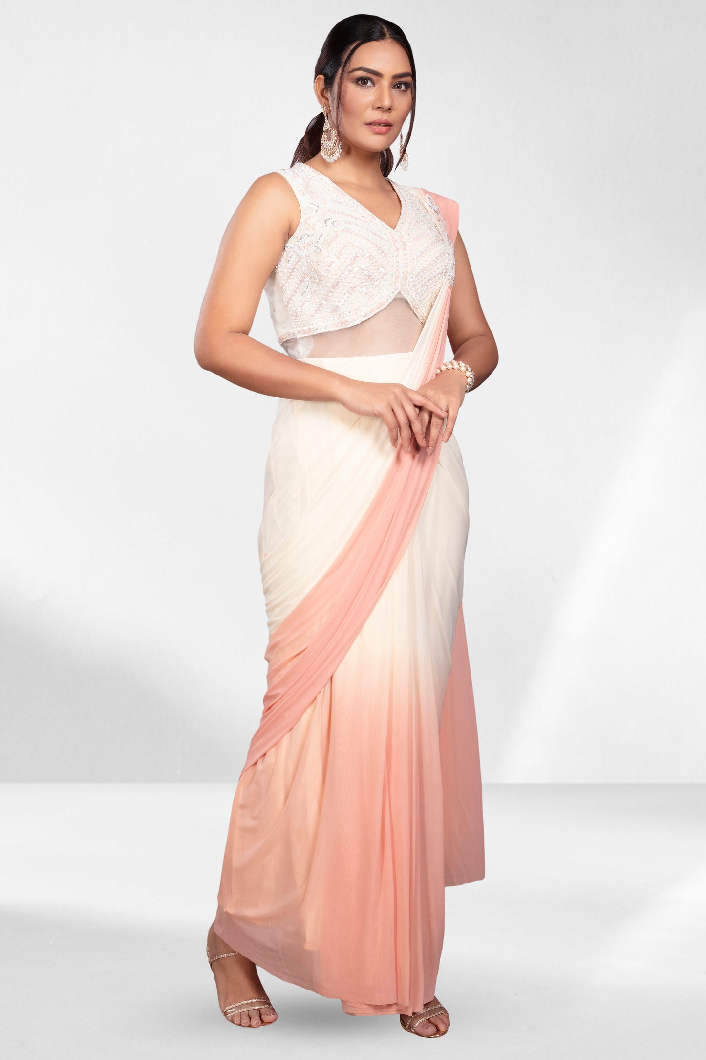 Pre-Stitched Saree W/ Readymade Blouse - A410027S