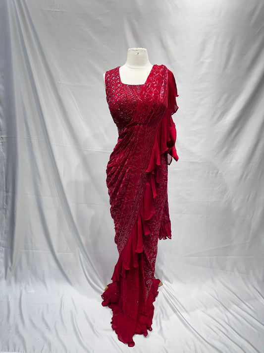 Pre-Stitched Saree W/ Readymade Blouse - D038
