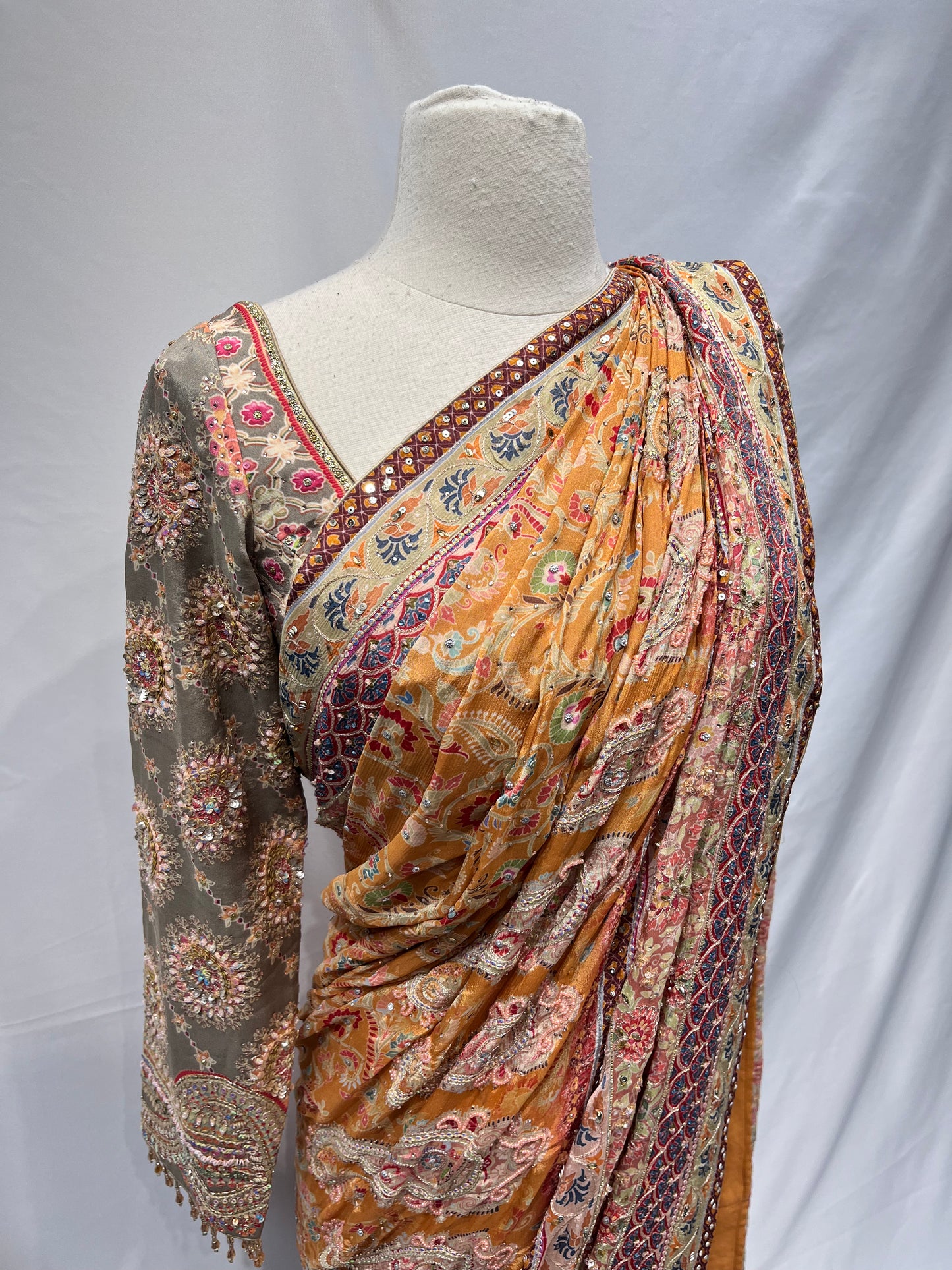 Party Wear Saree W/ readymade blouse D-178