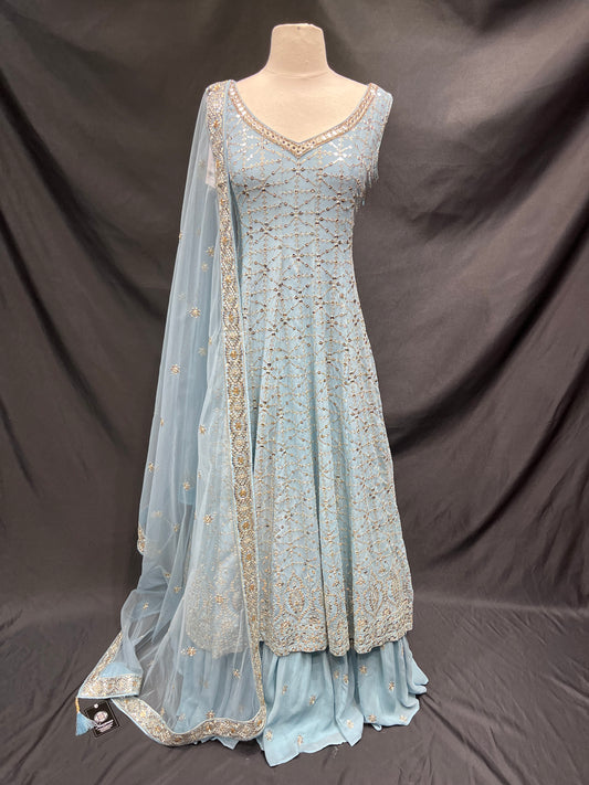 LightSkyBlue Anarkali PWA-011