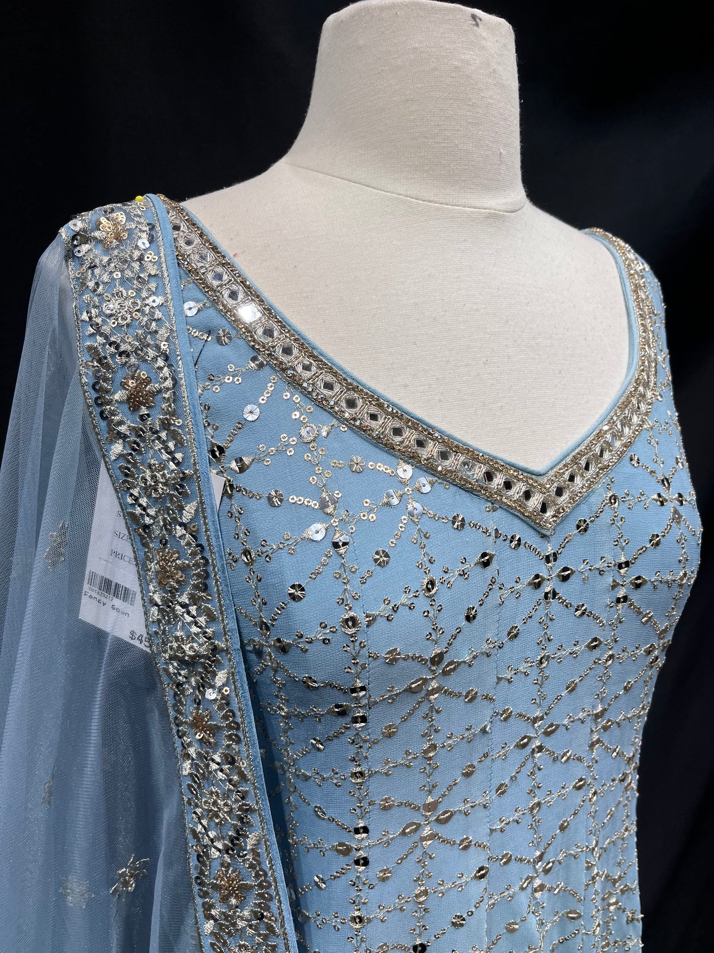 LightSkyBlue Anarkali PWA-011