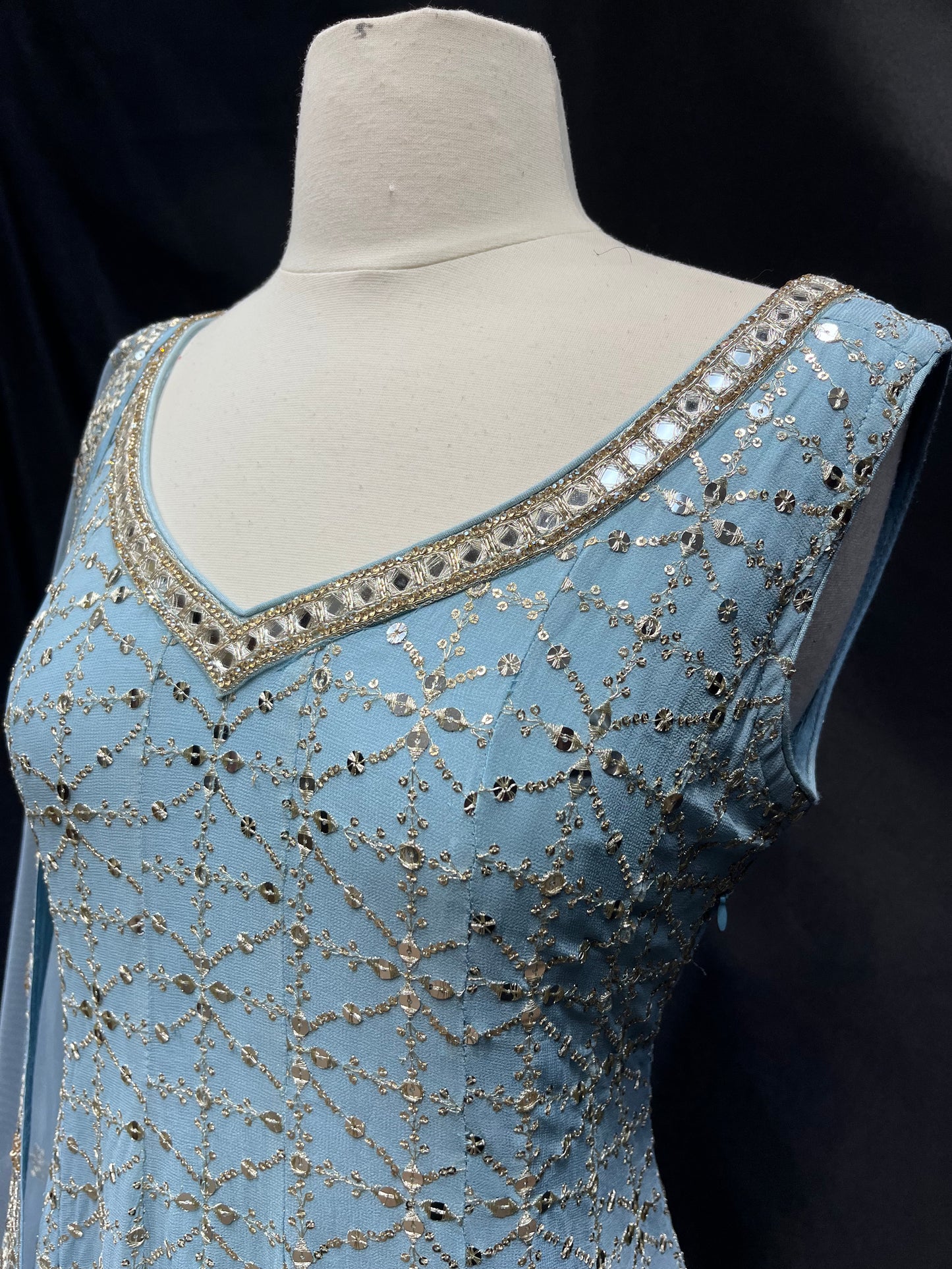 LightSkyBlue Anarkali PWA-011