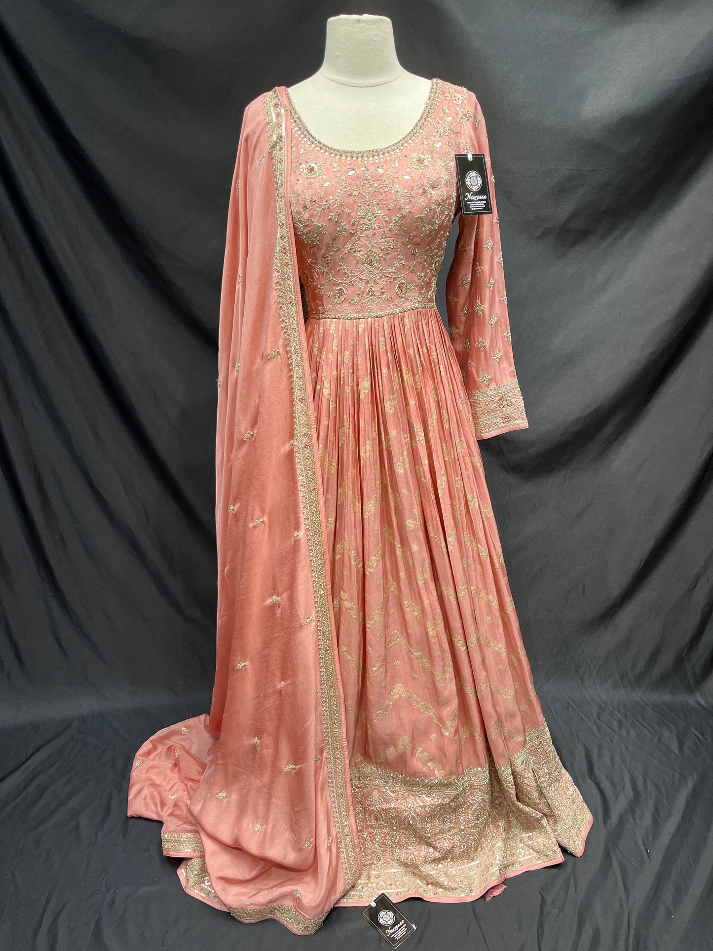 Peach Anarkali PWA-010