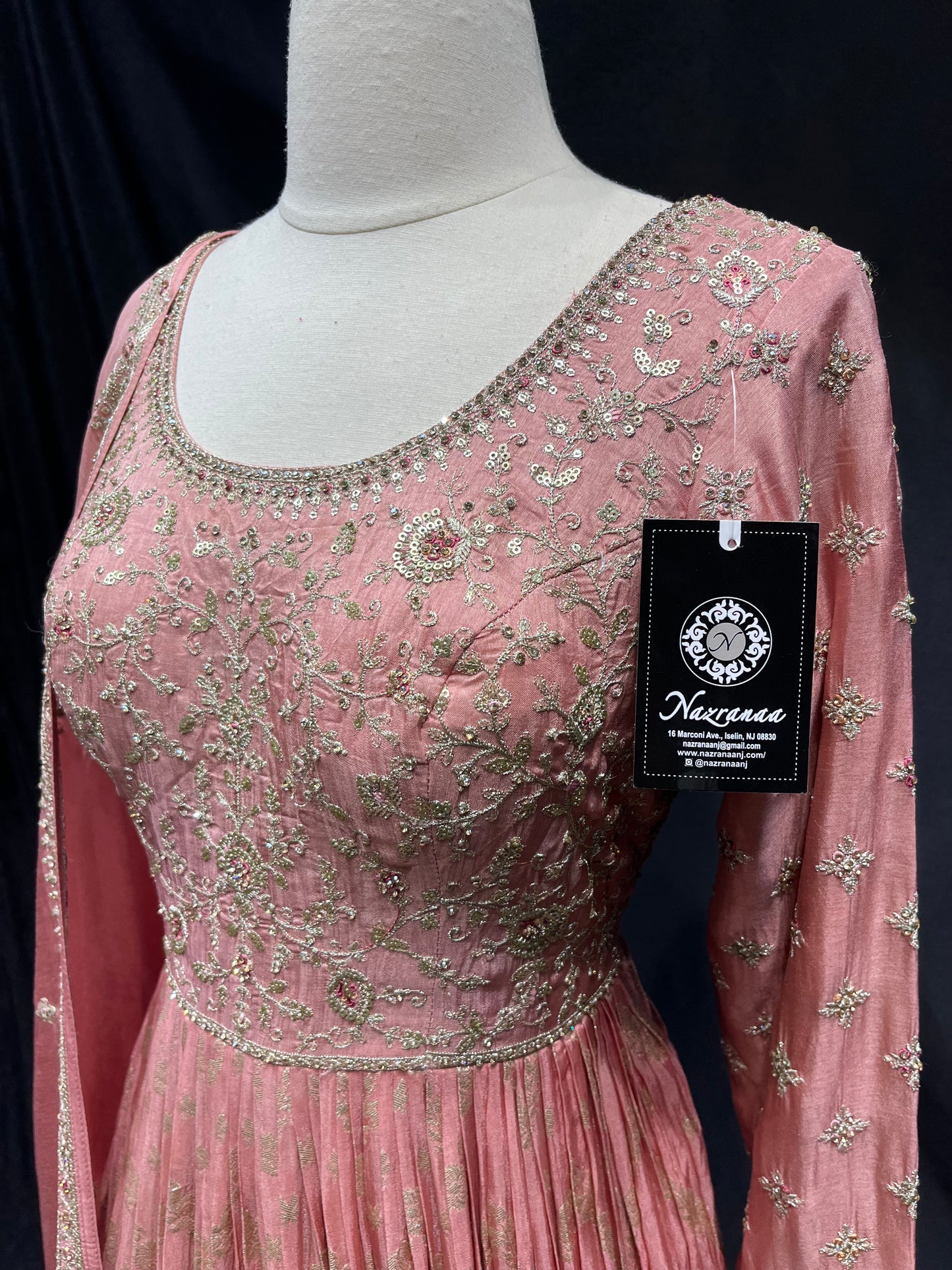 Peach Anarkali PWA-010