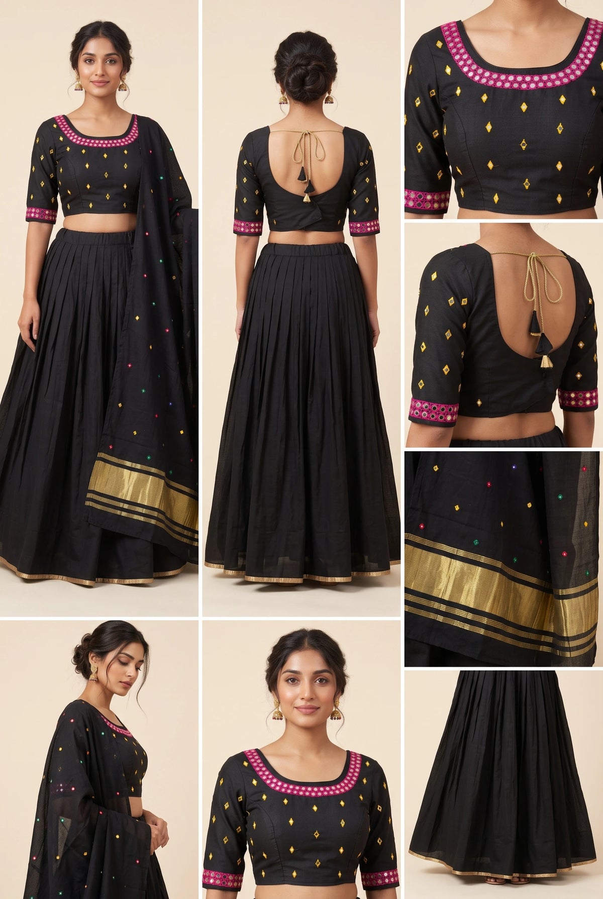 Elegant Black Navratri lehenga set