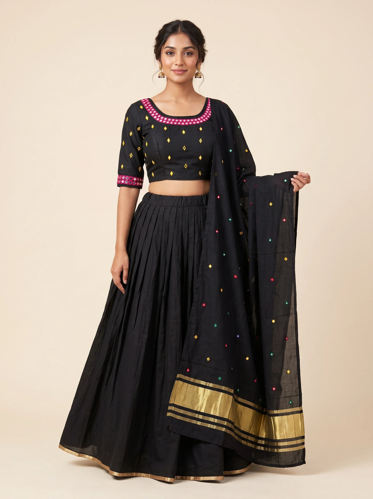 Elegant Black Navratri lehenga set