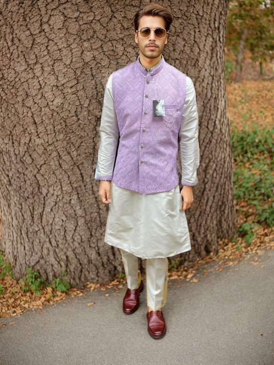 Groomsmen Kurta with Vest Pajama D-3