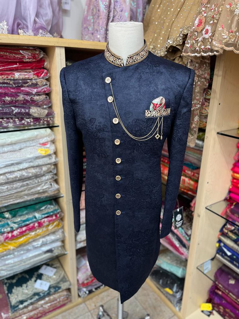 Navy blue Sherwani A4-S8