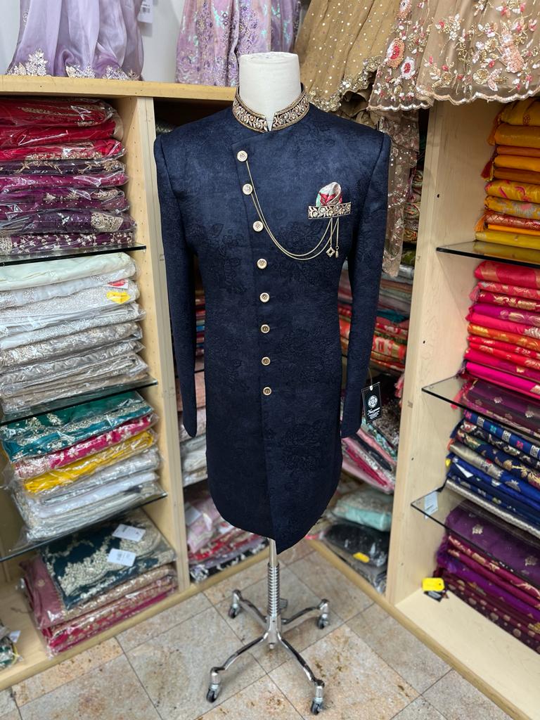 Navy blue Sherwani A4-S8