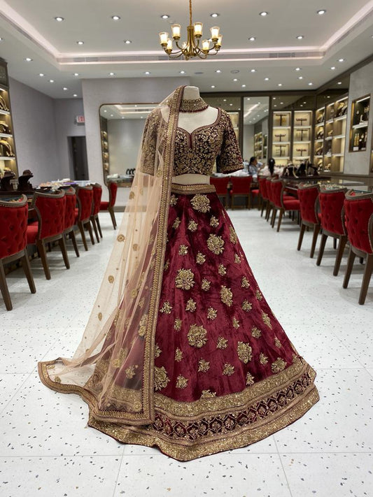 Maroon Bridal Lehenga BL-007