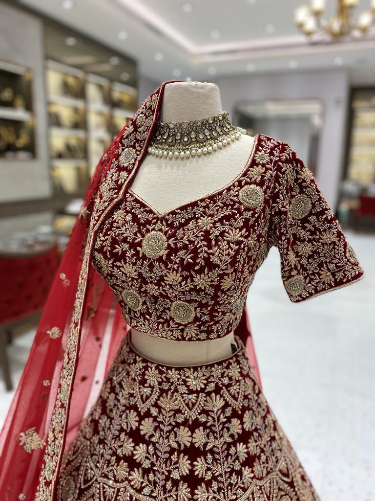 Maroon Bridal Lehenga BL-008