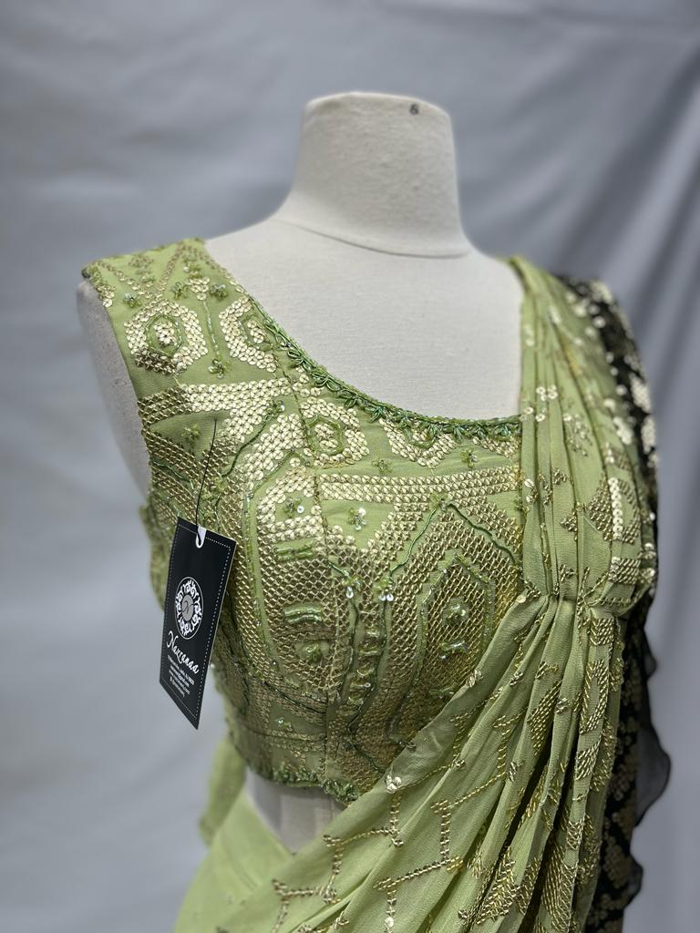 Pre-Stitched Saree W/ Readymade Blouse D-012