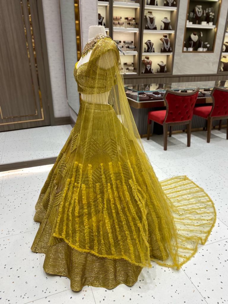 Metallic Yellow Bridal Lehenga BL-121